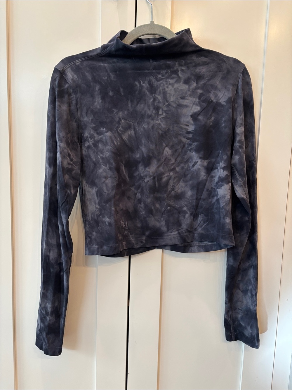 lululemon athletica Charcoal Tie-Dye Cropped Mock Neck Long Sleeve